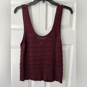 Old Navy Maroon Knit Cropped Tank Size Medium